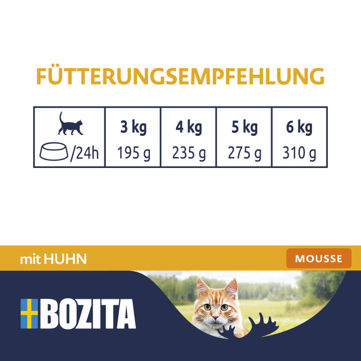 BOZITA Katzen-Nassfutter Mousse mit Huhn